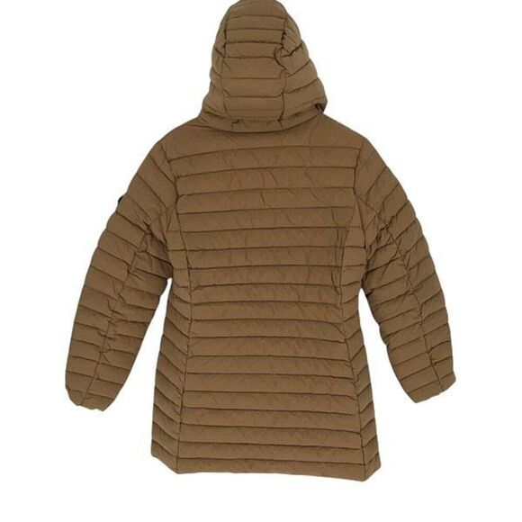 BCBGMaxAzria Womens Feather Free Eco-Friendly Fill Puffer Jacket Camel Tan Mediu - Picture 3 of 11